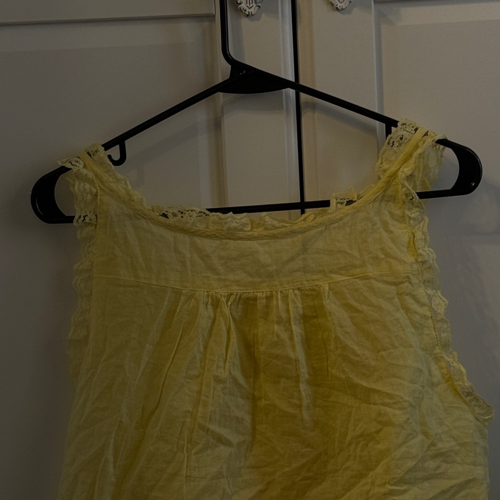 Free People Yellow Lace Detail Blouse - Picture 4 of 7